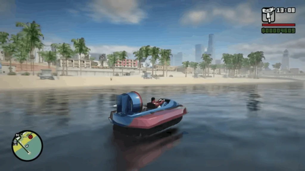 A boat in the sea of GTA SA